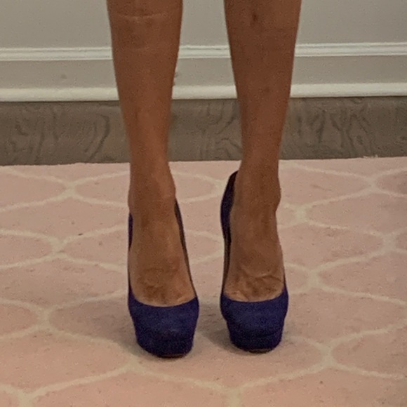 Jimmy Choo Heels, Size 39 (Woman’s 9), Royal Blue Suede - Picture 6 of 10